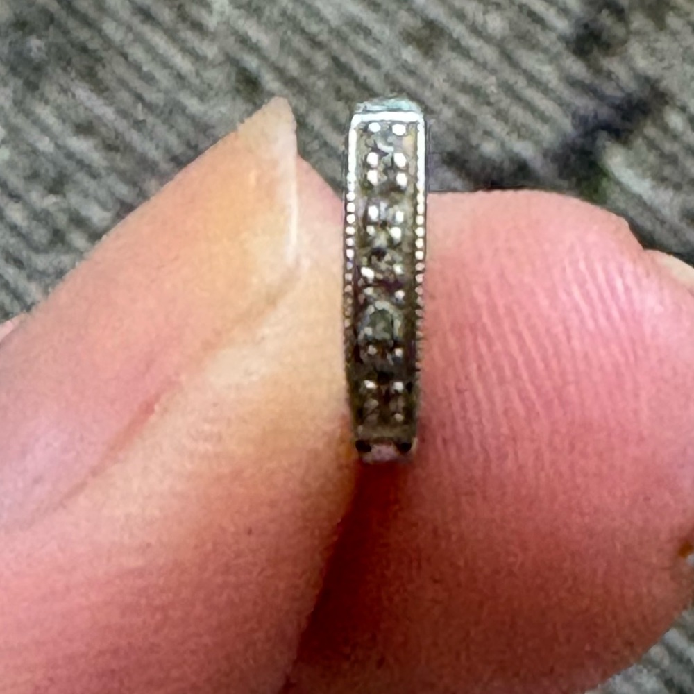 Silver Diamond Huggie Hoops